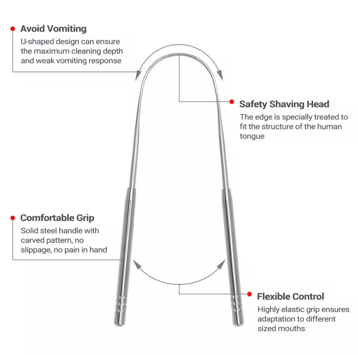 Grattoir à langue en métal